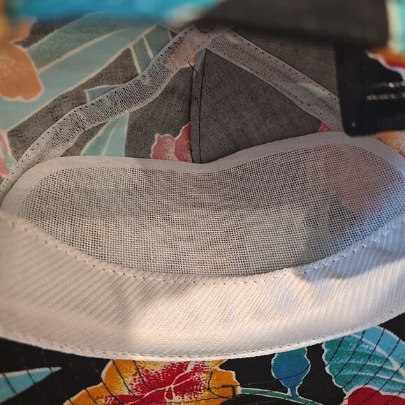 Vtg 80s 90s Rope Adjustable Hat Cap Floral Black Automated Process Equipment - Picture 7 of 7